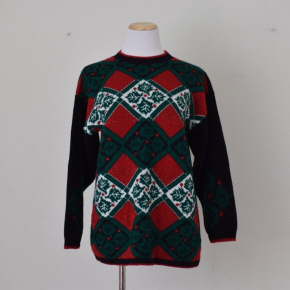 Vintage 90s Acrylic Christmas Ugly Sweater size M - Picture 10 of 10